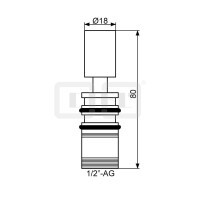 DIBLfix Umstellung mit automatischer Rückstellung, passend zu Einhebel-Aufputz-Wannenbatterien der Serie DIBLporcelain