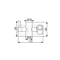 DIBLfit Messing-Drehmechanismus-Schiebeelement, passend zu allen runden Brauserohren Ø 18 mm
