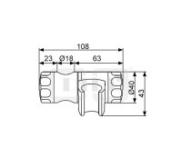 DIBLfit Kunststoff-Drehmechanismus-Schiebeelement, passend zu allen runden Brauserohren Ø 18 mm