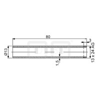 DIBLfix Stufenlos kürzbares Fliesen- und Mauerdistanzstück Ø 13 x 80 mm zur Brauseausfsatz-Kombination