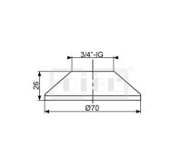 DIBLfix Runde Messing-Schraubrosette Ø 70 mm x 26 mm