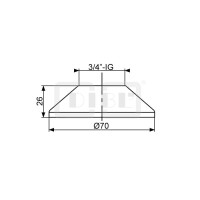 DIBLfix Runde Messing-Schraubrosette Ø 70 mm x 26 mm
