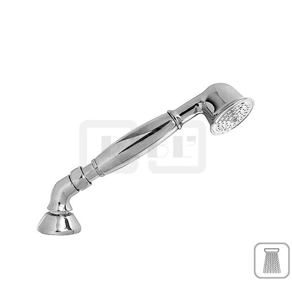 DIBLfit Schlauchbrauseset zur Wannenrand- und Fliesenbankmontage, mit Nostalgie-Messing-Einstrahl-Handbrause