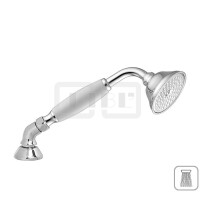 DIBLfit Schlauchbrauseset zur Wannenrand- und Fliesenbankmontage, mit Nostalgie-Messing-Einstrahl-Handbrause