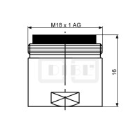 DIBLfix Design-Strahlregler ohne Luftansaugung, mit M 18 x 1 Außengewinde