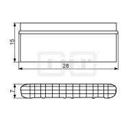 DIBLfix Rechteck-Strahlregler 28 mm x 7 mm mit Luftansaugung