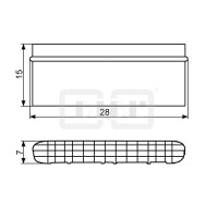 DIBLfix Rechteck-Strahlregler 28 mm x 7 mm mit Luftansaugung