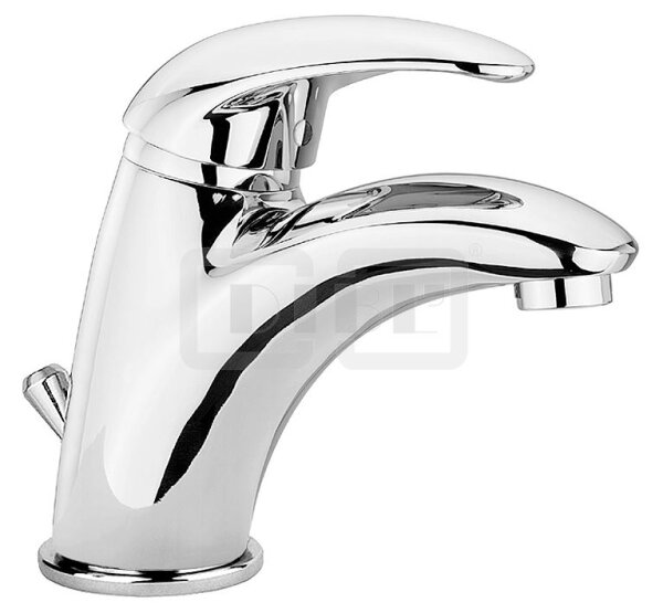 DIBLdesign Einhebel-Waschtischbatterie, Armaturenkörper mit Zugstangenbohrung und Ablaufgarnitur 1¼"