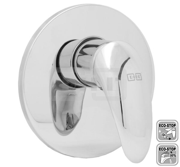 DIBLdesign Einhebel-UP-Fertigmontageset zur Universal-Einbaukörper-Einheit, ohne Umstellung für einen Abgangsanschluss, mit ECO-Stop-Funktion, ohne Brausezubehör