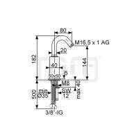 DIBLquarda "Edition 2" Einhebel-Waschtischbatterie, minimierte Version mit hohem, schwenkbarem Gussauslauf