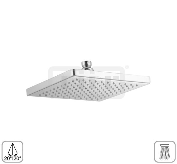 DIBLfit Eckige Messing-Regenkopfbrause 205 mm x 205 mm x 15 mm, ohne Anschlussarm