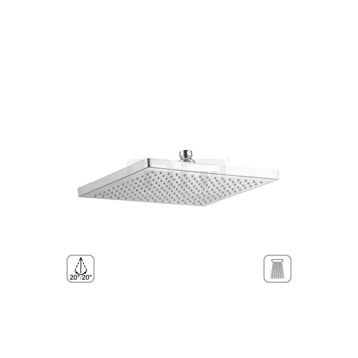 DIBLfit Eckige Messing-Regenkopfbrause 300 mm x 300 mm x 15 