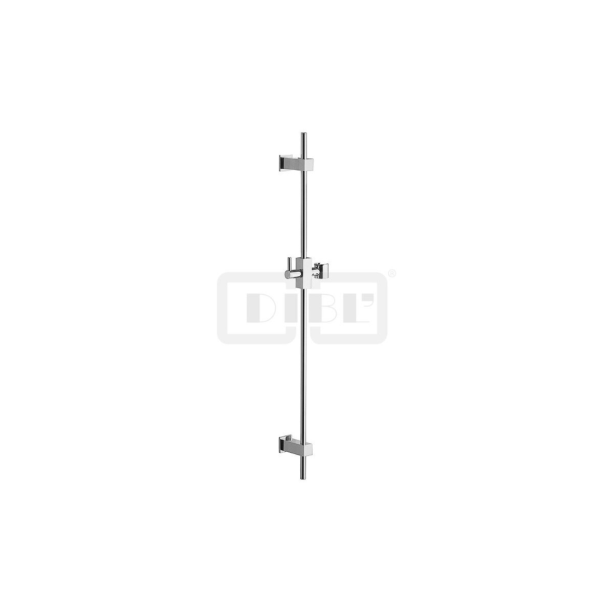 DIBLfit Eckige Messing-Brausestange 755 mm mit rundem...