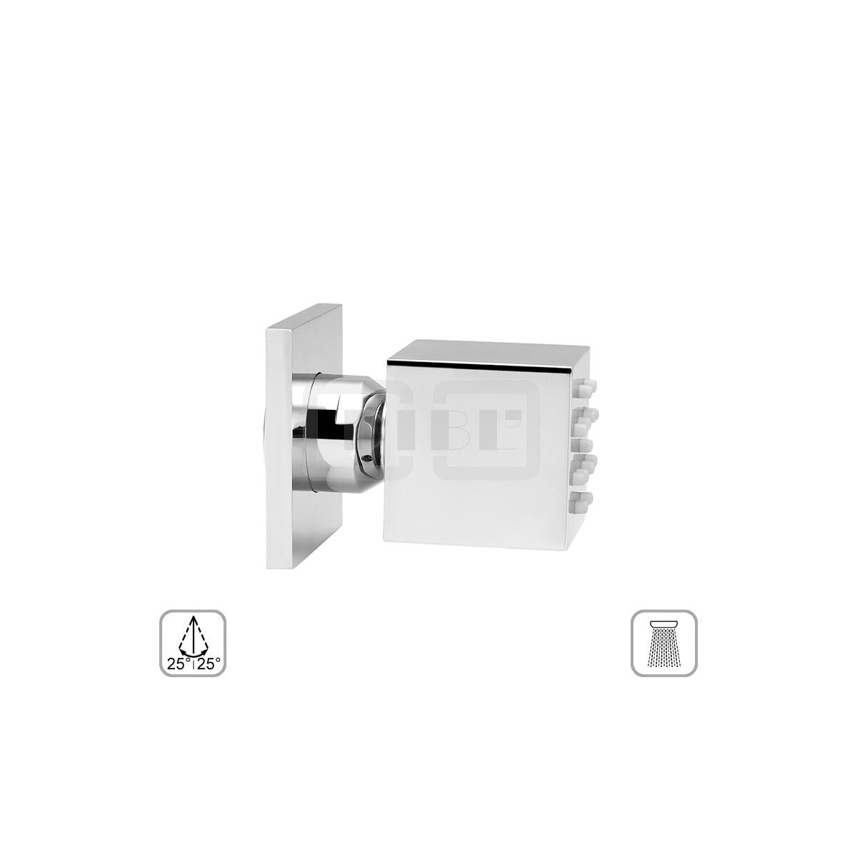 DIBLfit Eckige Messing-Einstrahl-Antikalk-Seitenbrause...