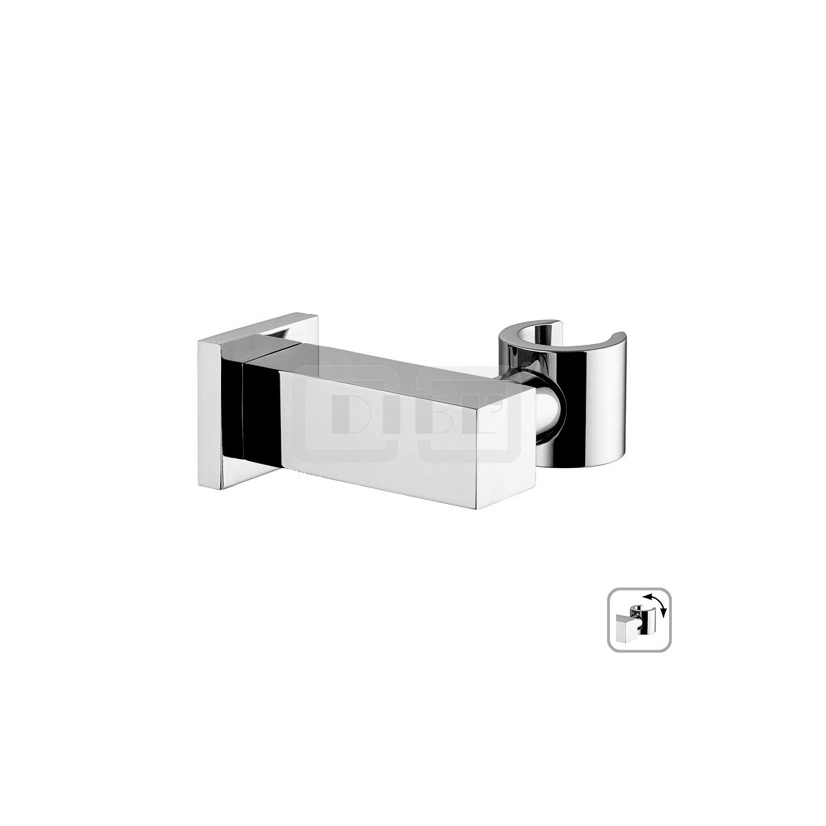 DIBLfit Eckiger Messing-Wandbrausehalter mit...