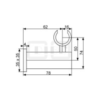 DIBLfit Eckiger Messing-Wandbrausehalter mit verstellbarer Handbrauseaufnahme
