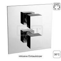 DIBLquarda Thermostat-Batterie ¾" zur Unterputzmontage, mit integriertem Mehr-Wege-Umschaltventil für zwei Abgangsanschlüsse