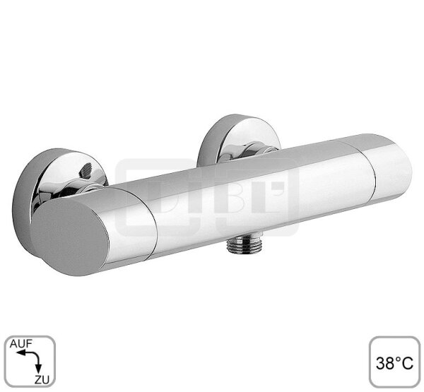 DIBLswing Thermostat-Brausebatterie zur Aufputzmontage, ohne Brausezubehör, Brauseabgang unten ½" Außengewinde