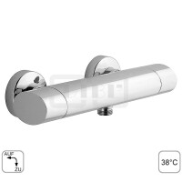 DIBLswing Thermostat-Brausebatterie zur Aufputzmontage, ohne Brausezubehör, Brauseabgang unten ½" Außengewinde