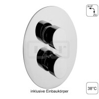 DIBLswing Thermostat-Brausebatterie ½" zur Unterputzmontage, mit Mengenregulierung für einen Abgangsanschluss