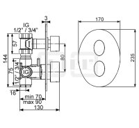 DIBLswing Thermostat-Brausebatterie ¾" zur...