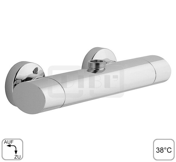 DIBLswing Thermostat-Brausebatterie zur Aufputzmontage, ohne Brausezubehör, Brauseabgang oben ¾" Außengewinde
