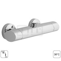 DIBLswing Thermostat-Brausebatterie zur Aufputzmontage, ohne Brausezubehör, Brauseabgang oben ¾" Außengewinde