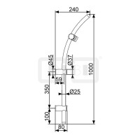 DIBLfit Brausestange 1000 mm mit rundem Brauserohr Ø 25 mm