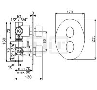 DIBLswing Thermostat-Batterie ¾" zur...