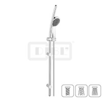 DIBLfit Brausegarnitur, Brauserohr Ø 25 mm x 1000 mm, mit Kunststoff-Handbrause und Brauseschlauch 1600 mm