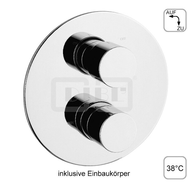 DIBLpur Thermostat-Brausebatterie ½" zur Unterputzmontage, mit Mengenregulierung für einen Abgangsanschluss