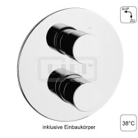 DIBLpur Thermostat-Brausebatterie ½" zur Unterputzmontage, mit Mengenregulierung für einen Abgangsanschluss