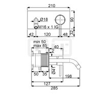 DIBLpur Einhebel-Waschtisch-Wandbatterie mit starrem Gussauslauf 210 mm, ohne Ablaufzubehör, ohne Einbaukörper-Einheit zur Unterputz-Rohmontage