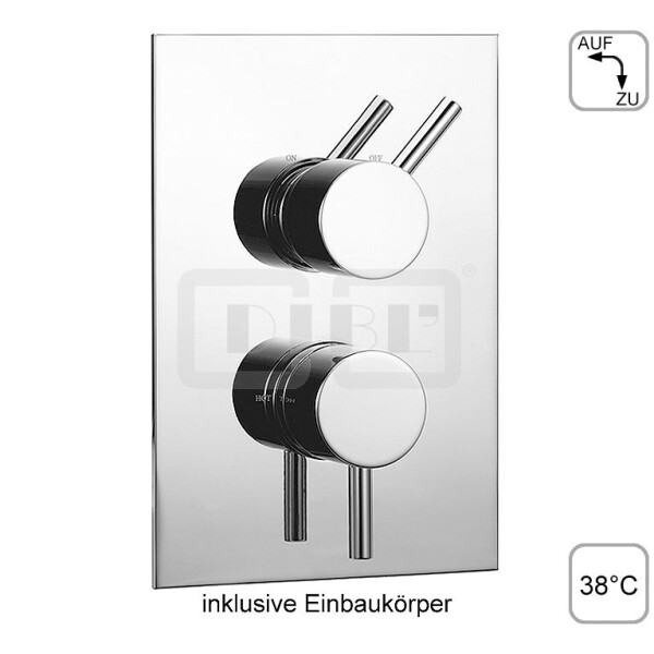 DIBLpur Thermostat-Brausebatterie ½" zur Unterputzmontage, mit Mengenregulierung für einen Abgangsanschluss, ohne Brausezubehör