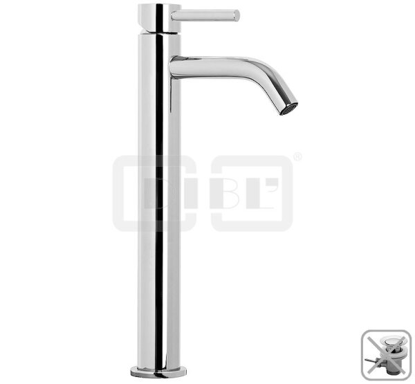 DIBLpur Einhebel-Waschtischbatterie, mit erhöhtem Messing-Sockelfuß für Aufsatz-Waschtische ohne Zugstangenbohrung, ohne Ablaufzubehör