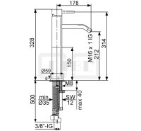 DIBLpur Einhebel-Waschtischbatterie, mit erhöhtem...
