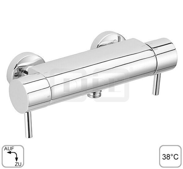 DIBLpur Thermostat-Brausebatterie zur Aufputzmontage, ohne Brausezubehör, Brauseabgang unten ½" Außengewinde