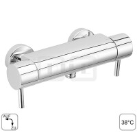 DIBLpur Thermostat-Brausebatterie zur Aufputzmontage, ohne Brausezubehör, Brauseabgang unten ½" Außengewinde