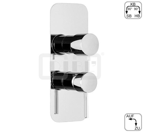 DIBLpur Einhebel-Batterie ½" zur Unterputzmontage, ohne Brausezubehör, mit integriertem Mehr-Wege-Umschaltventil für bis zu drei Abgangsanschlüsse