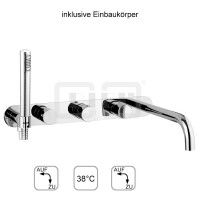 DIBLpur Thermostat-Badewannen-Einheit ¾" zur Unterputzmontage, mit zwei Regulierventilen für zwei Abgangsanschlüsse zur zeitgleichen Nutzung