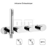 DIBLpur Thermostat-Einheit ¾" zur Unterputzmontage für Bade- oder Brausewanne, mit zwei Regulierventilen für zwei Abgangsanschlüsse zur zeitgleichen Nutzung