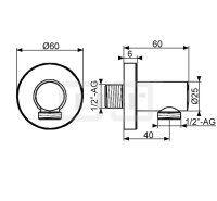 DIBLfit Messing-Unterputz-Wandanschlussbogen ½" AG x ½" AG