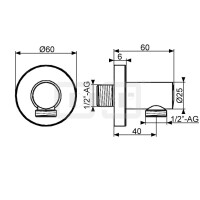 DIBLfit Messing-Unterputz-Wandanschlussbogen ½" AG x ½" AG