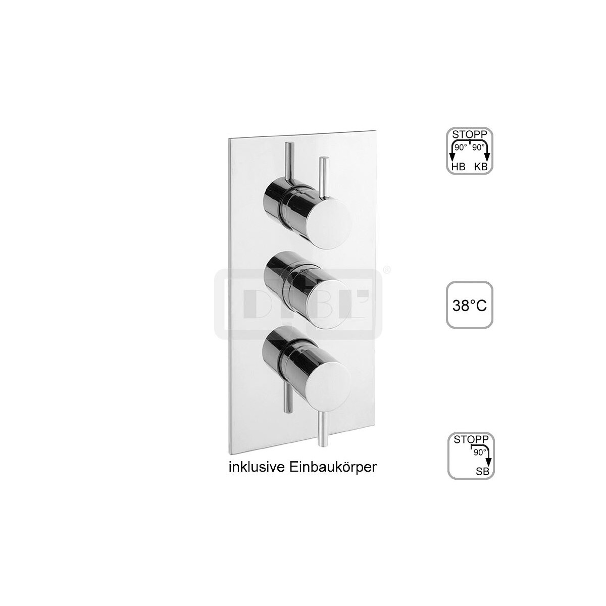 DIBLpur Thermostat-Batterie ½" zur Unterputzmont