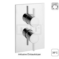 DIBLpur Thermostat-Batterie ½" zur Unterputzmontage, mit integriertem Mehr-Wege-Umschaltventil für zwei Abgangsanschlüsse,