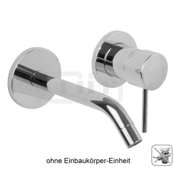DIBLpur Einhebel-WT-Wandbatterie mit Gussauslauf 210 mm, ohne Ablaufzubehör, ohne Unterputz-Einbaukörper-Einheit und ohne UP-Ergänzungsset zur Rohmontage