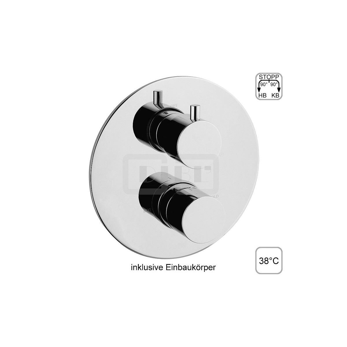 DIBLpur Thermostat-Batterie ½" zur Unterputzmont