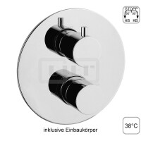 DIBLpur Thermostat-Batterie ½" zur Unterputzmontage, mit integriertem Mehr-Wege-Umschaltventil für zwei Abgangsanschlüsse