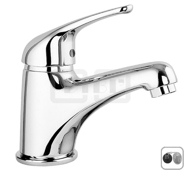 DIBLtech Einhebel-Waschtischbatterie, mit Zugstangenbohrung, versenkbarer Kugelkette, Gummistopfen