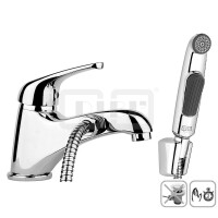 DIBLtech Einhebel-Waschtisch-Spezial-Einlochbatterie, mit Handbrause und Metallbrauseschlauch